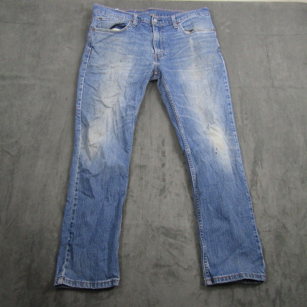 Levi's 511 Slim Fit Jeans Mens 36x30 Blue Light Wash Denim Distressed